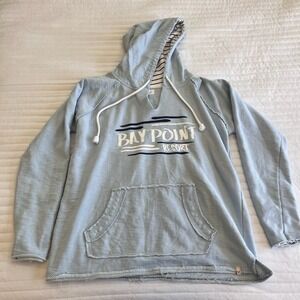 Vineyard Crew Unisex Blue Distressed Hoodie  Size Medium
